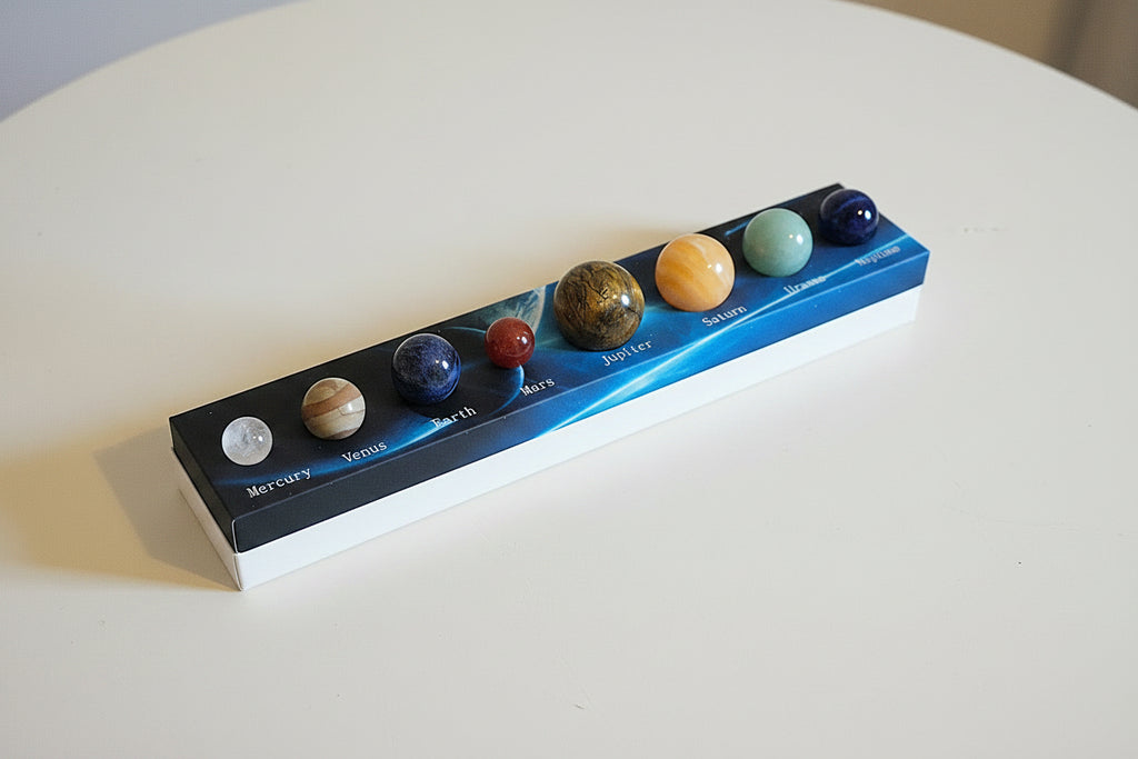 8 Planet Crystal Spheres - Natural crystal Solar System Gift Set