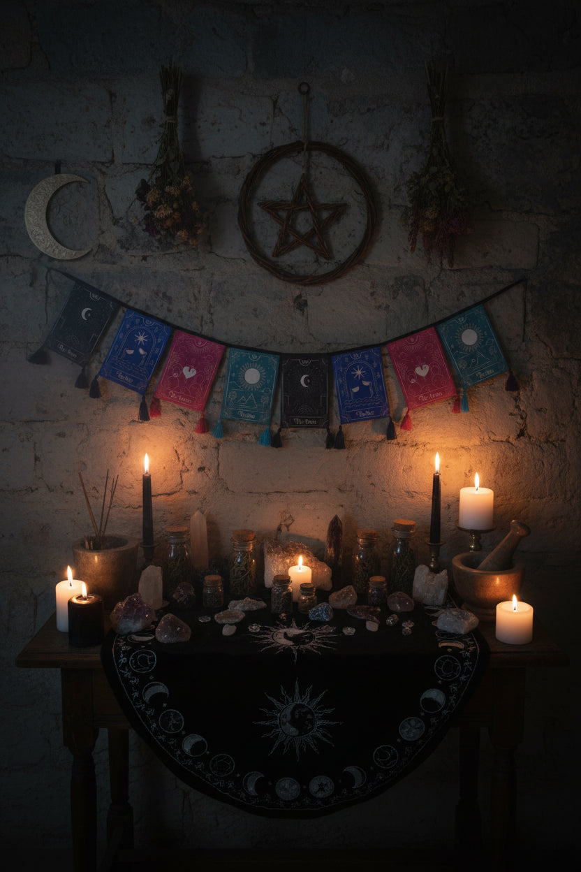 Large Tarot Card Fabric Bunting