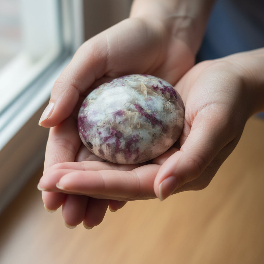 Rubelite Tourmaline Palm Stone