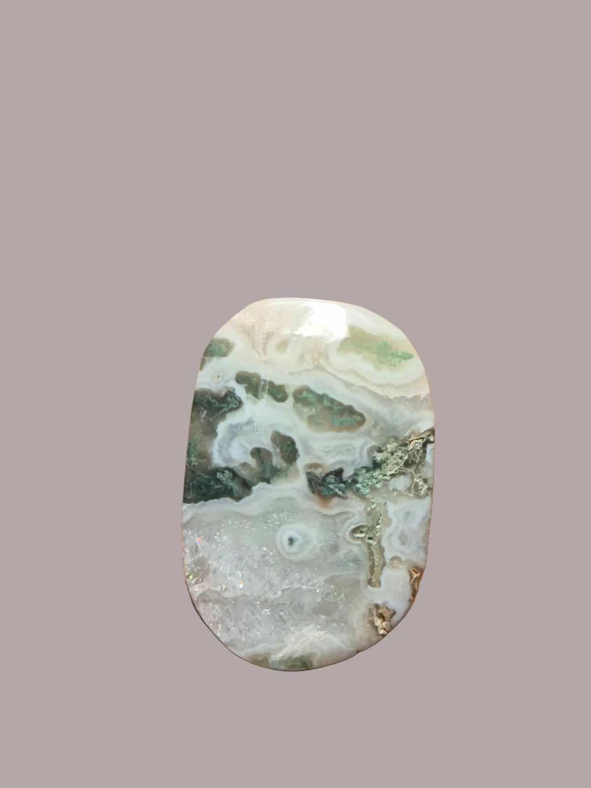 Moss Agate Palm Stone