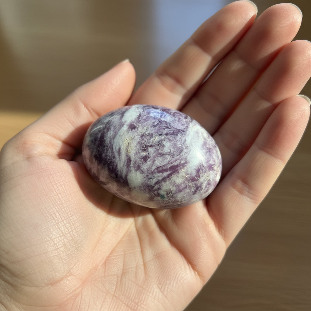 Lepidolite Palm Stone