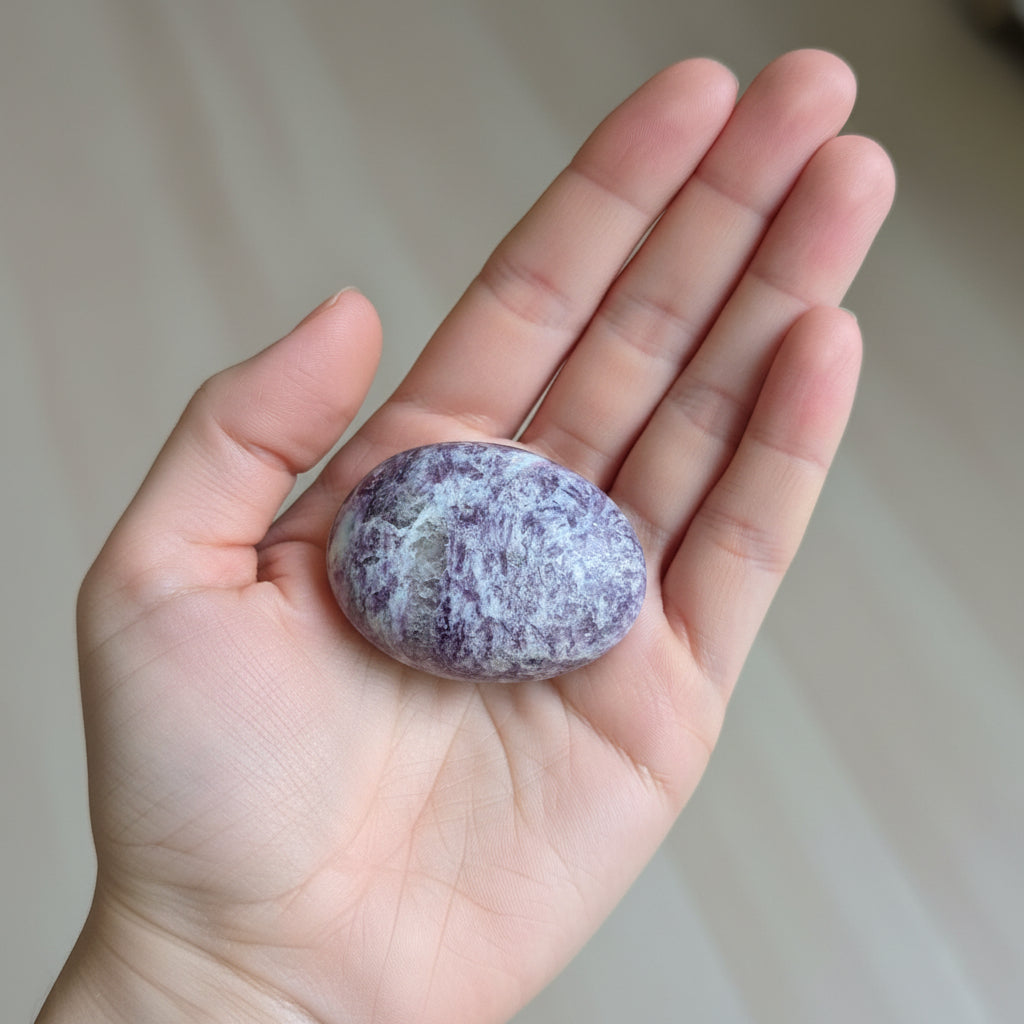 Lepidolite Palm Stone