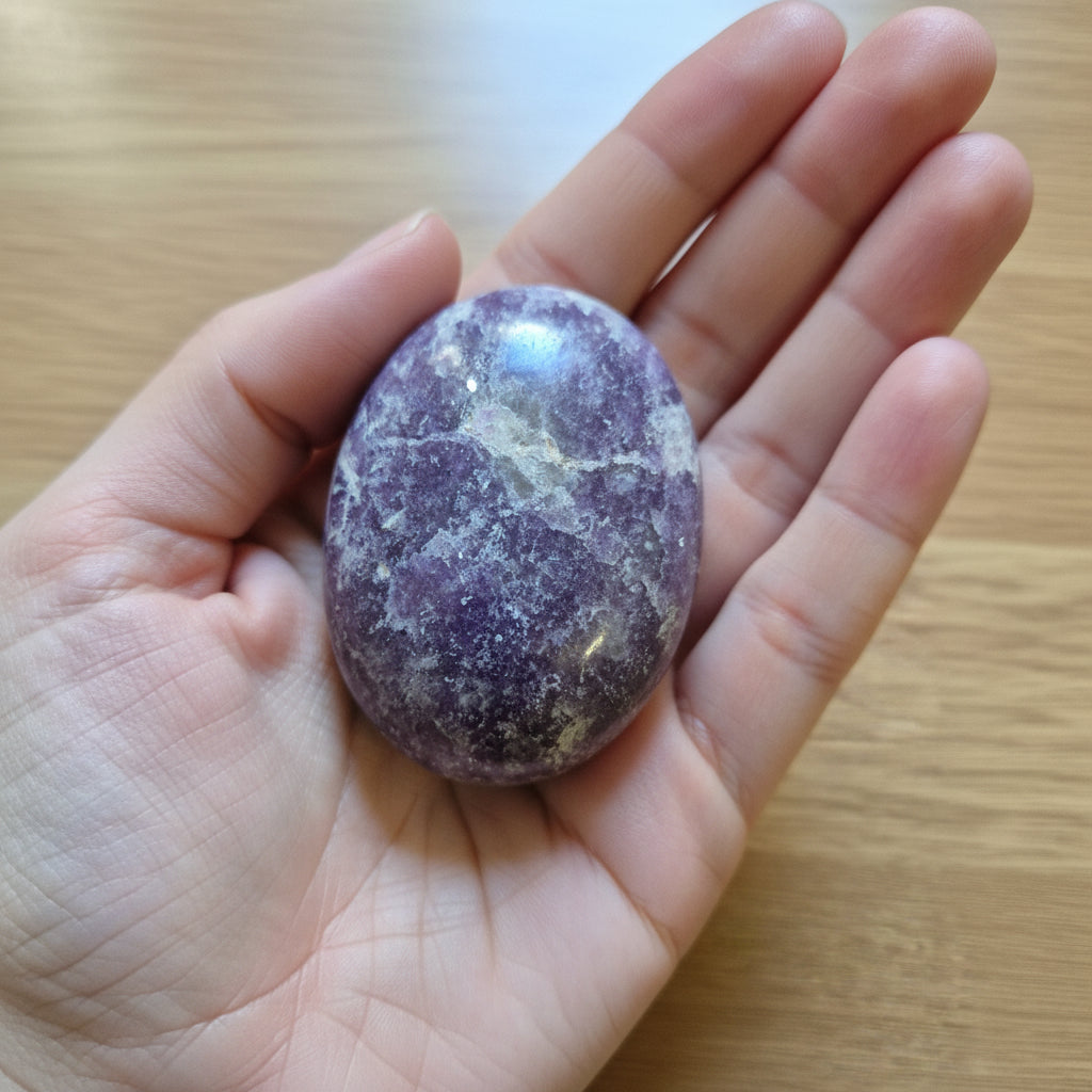 Lepidolite Palm Stone