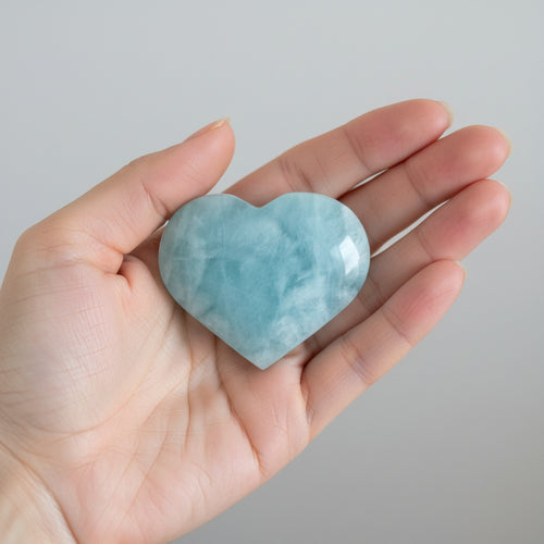 Blue Calcite Crystal Heart