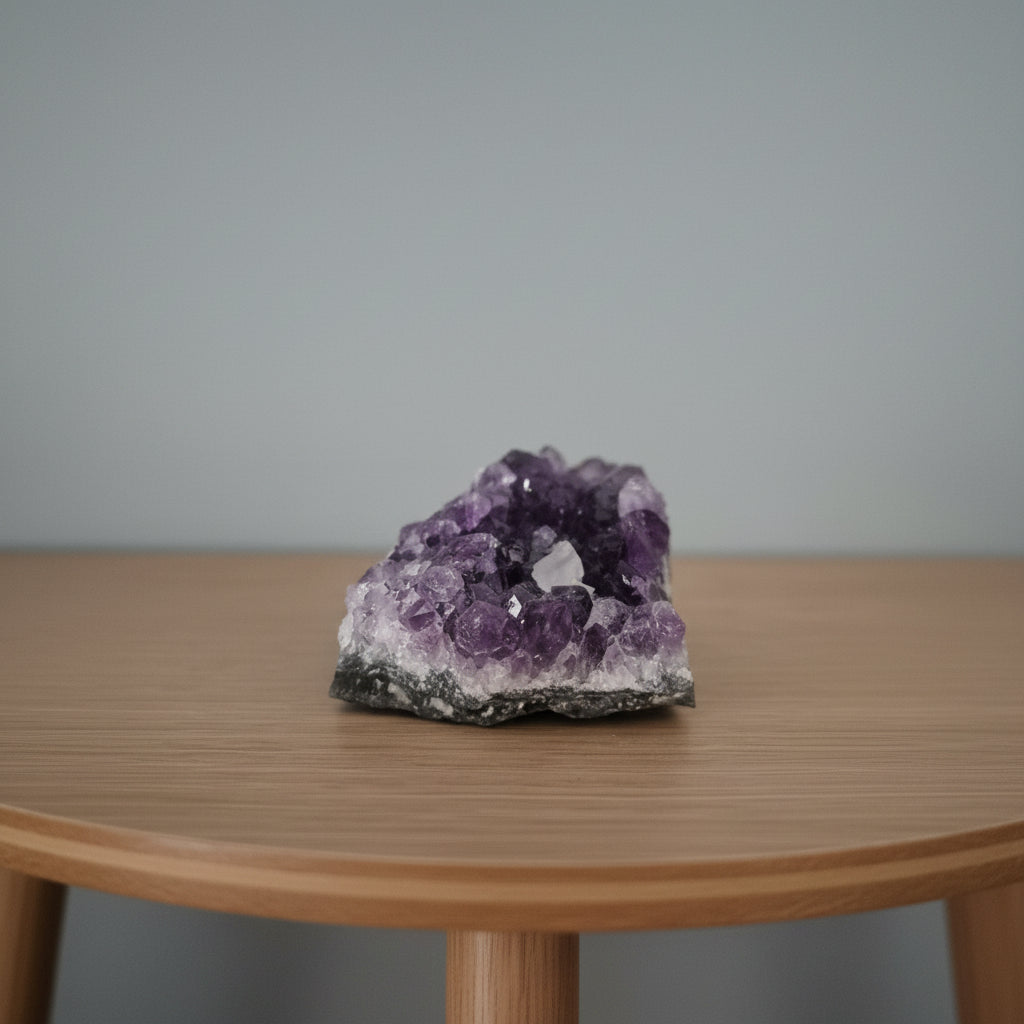 High-Grade Brazilian Amethyst Cluster with Calcite Growth