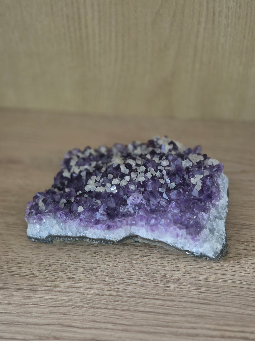 Statement Brazilian Amethyst Crystal Cluster with Calcite Flowers | 14cm, 792g