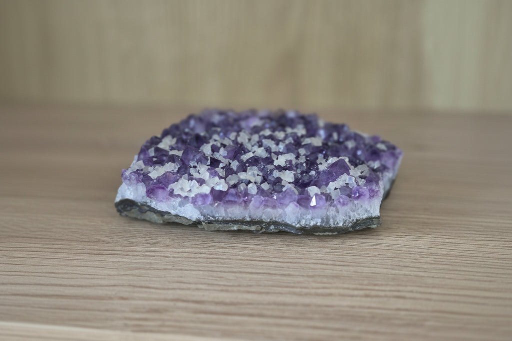 Statement Brazilian Amethyst Crystal Cluster with Calcite Flowers | 14cm, 792g