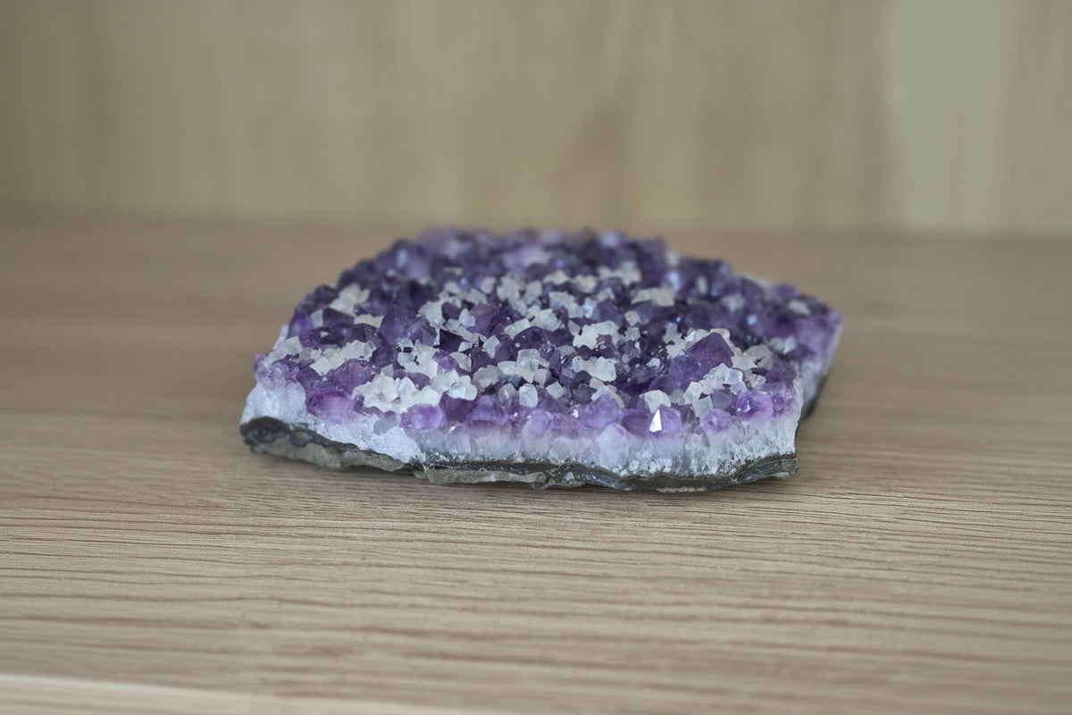 Statement Brazilian Amethyst Crystal Cluster with Calcite Flowers | 14cm, 792g