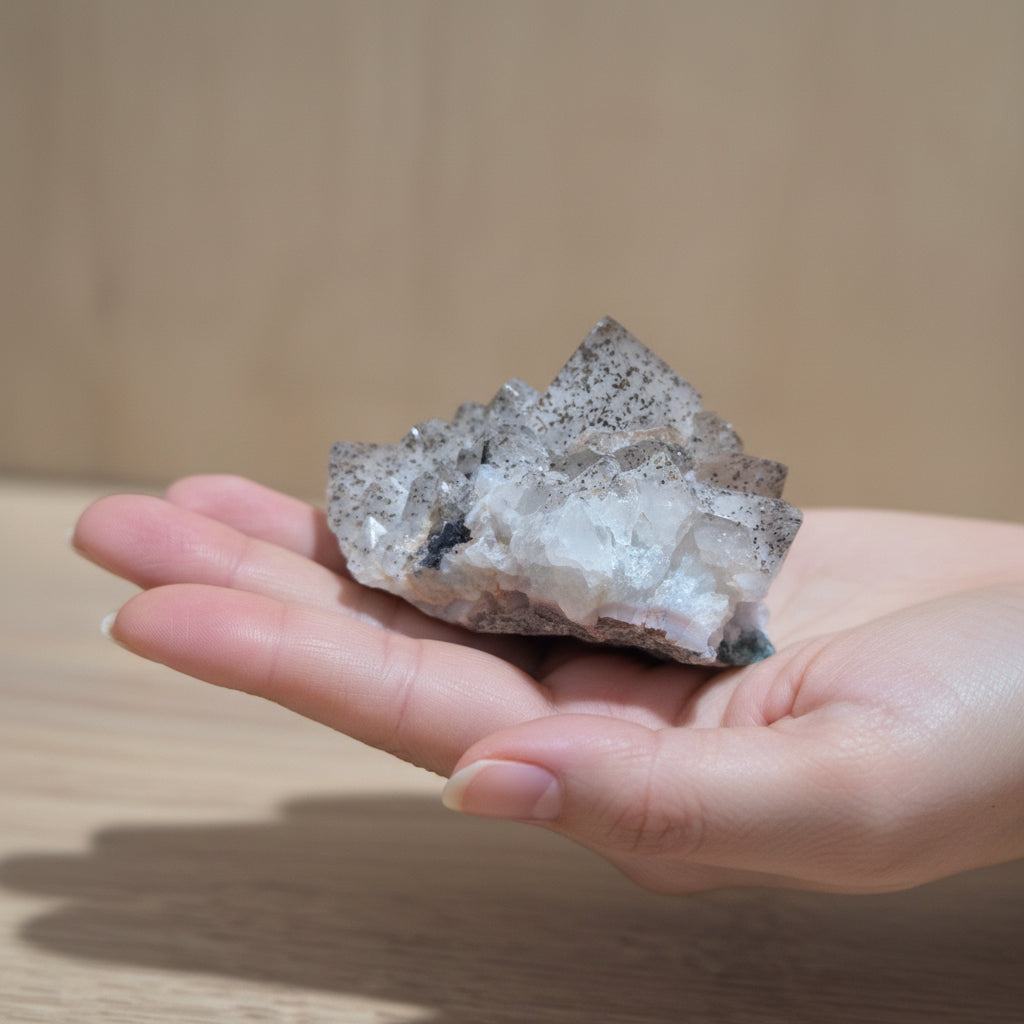 Raw Moroccan Quartz Cluster with Goethite Inclusions | 7cm, 162g
