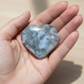 Moss Agate Heart With Druzy