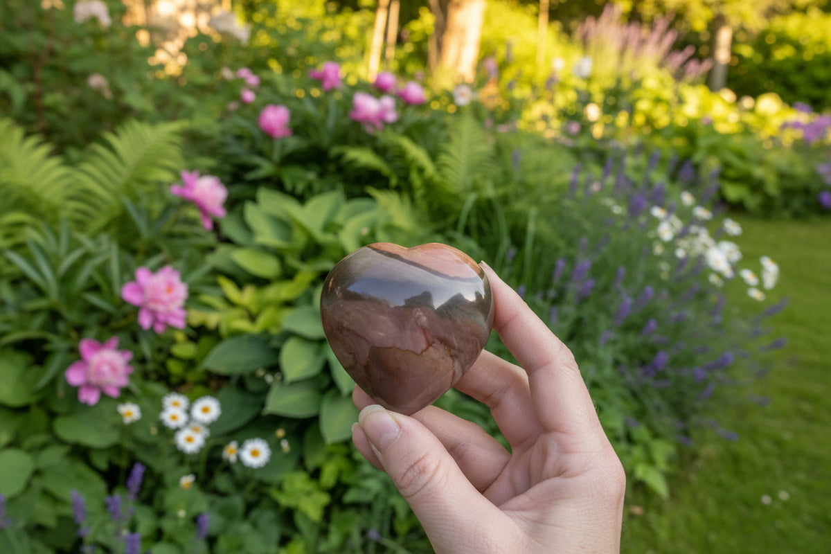 Vibrant Polychrome Jasper Polished Heart