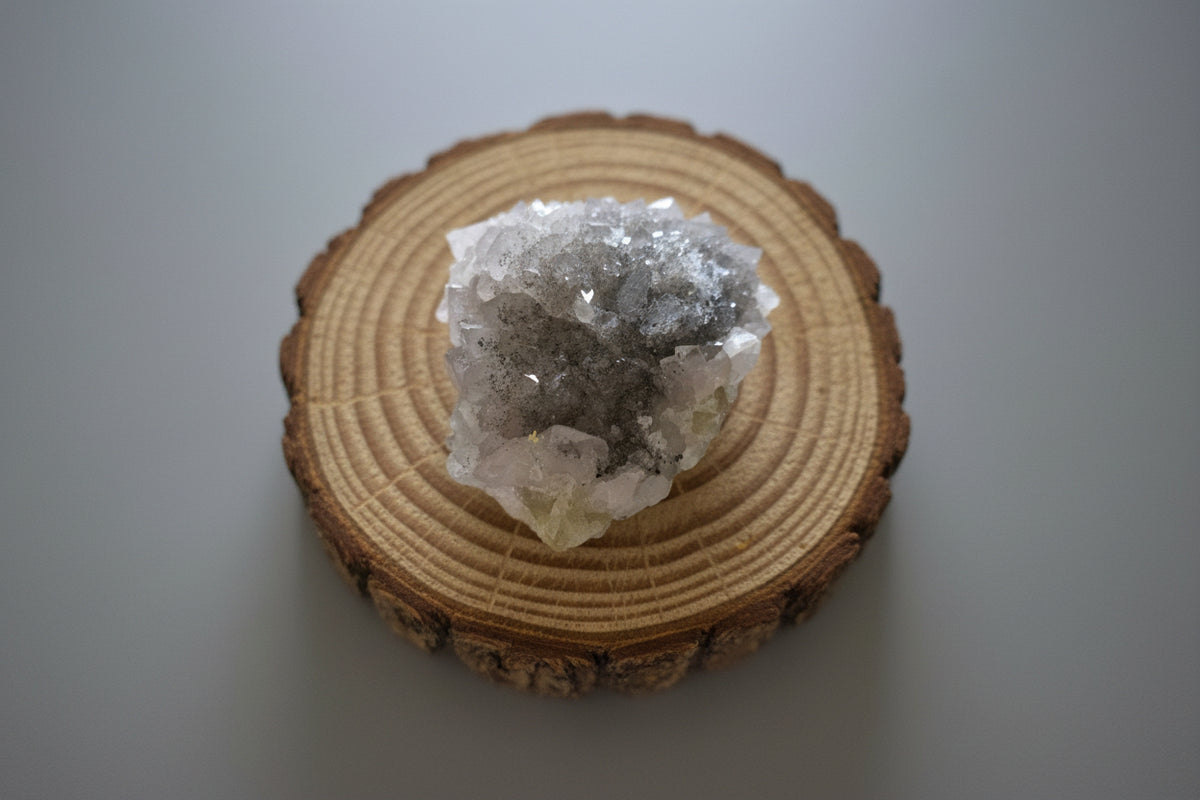 Moroccan Quartz Cluster with Goethite & Fluorite Inclusions (137g)