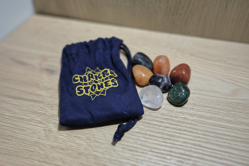 7 Chakra Tumble Stone Set with Drawstring Pouch & Information Card