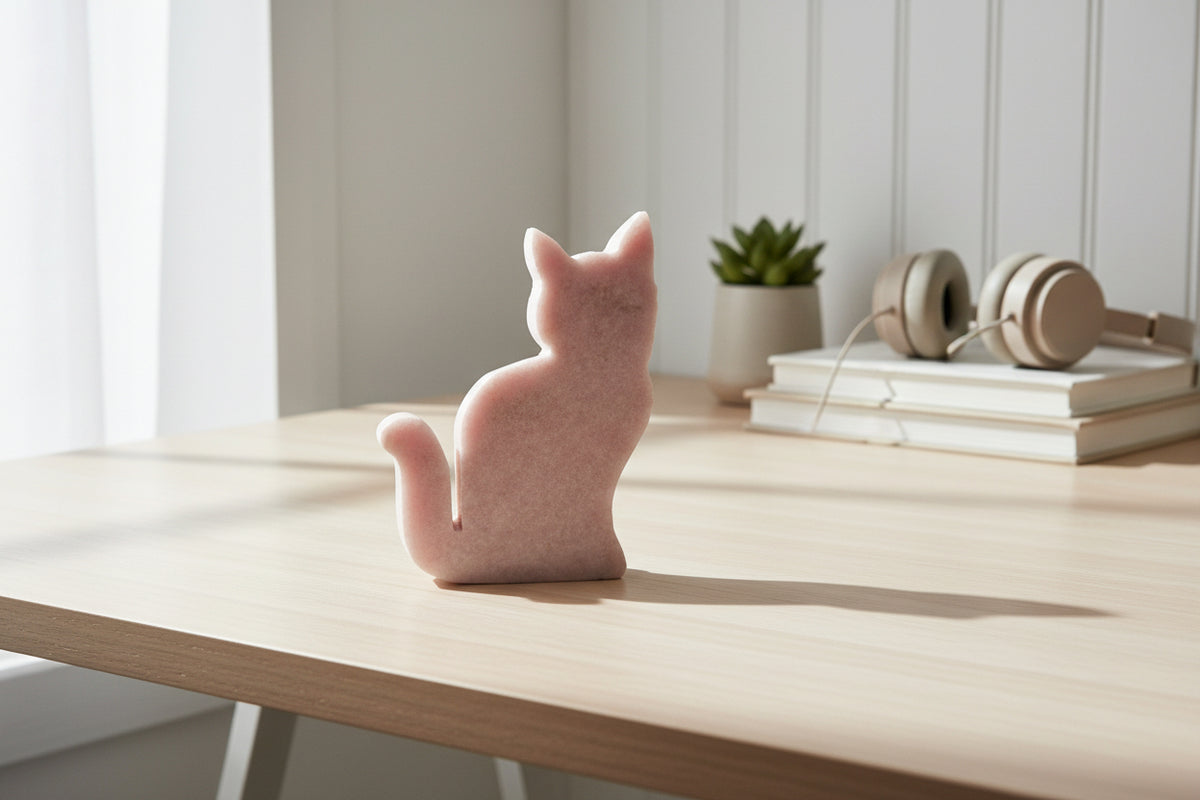 Pink Amethyst Cat Carving