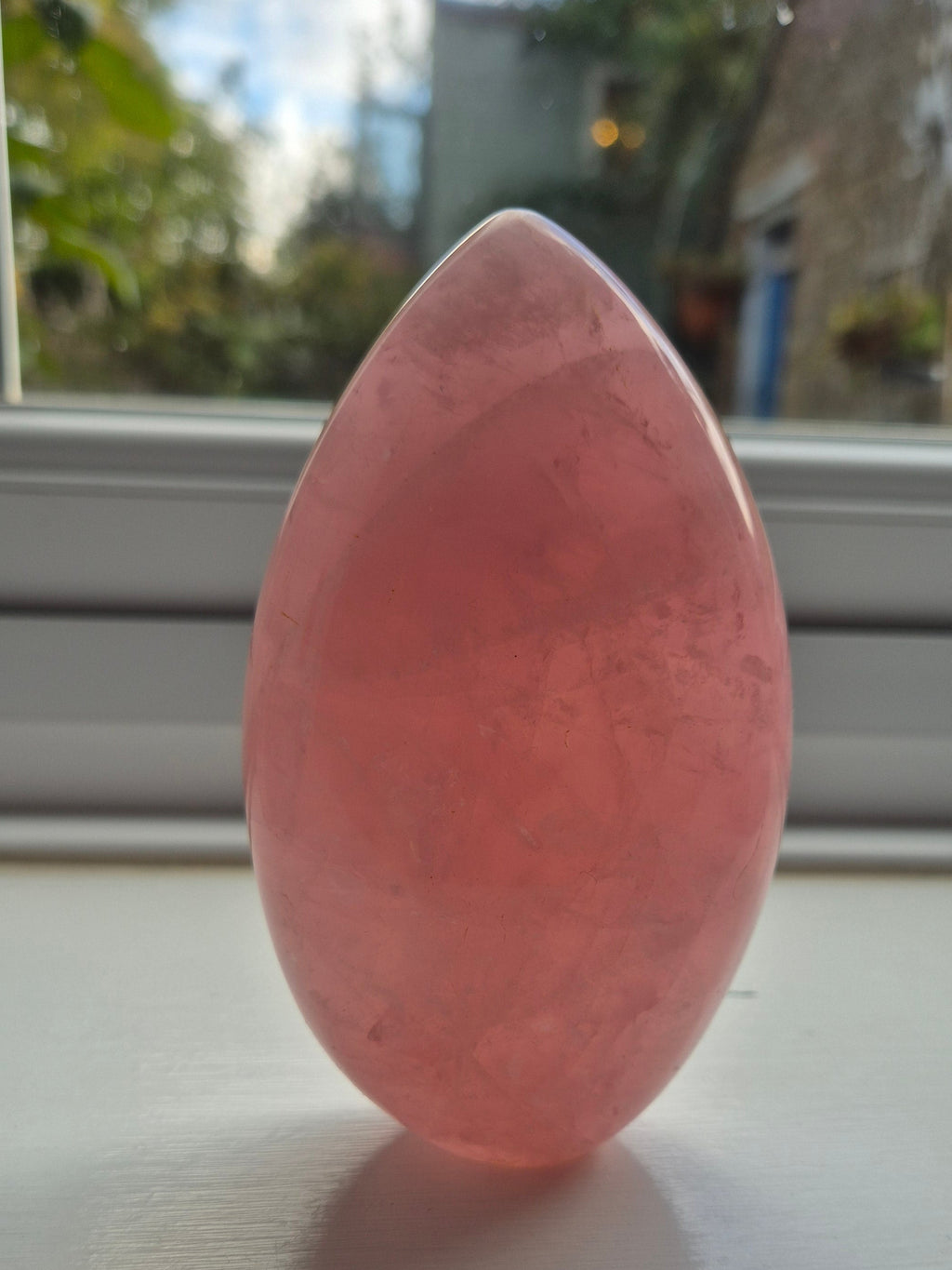 High-Quality Dark Pink Rose Quartz Freeform with Rainbows (450g)