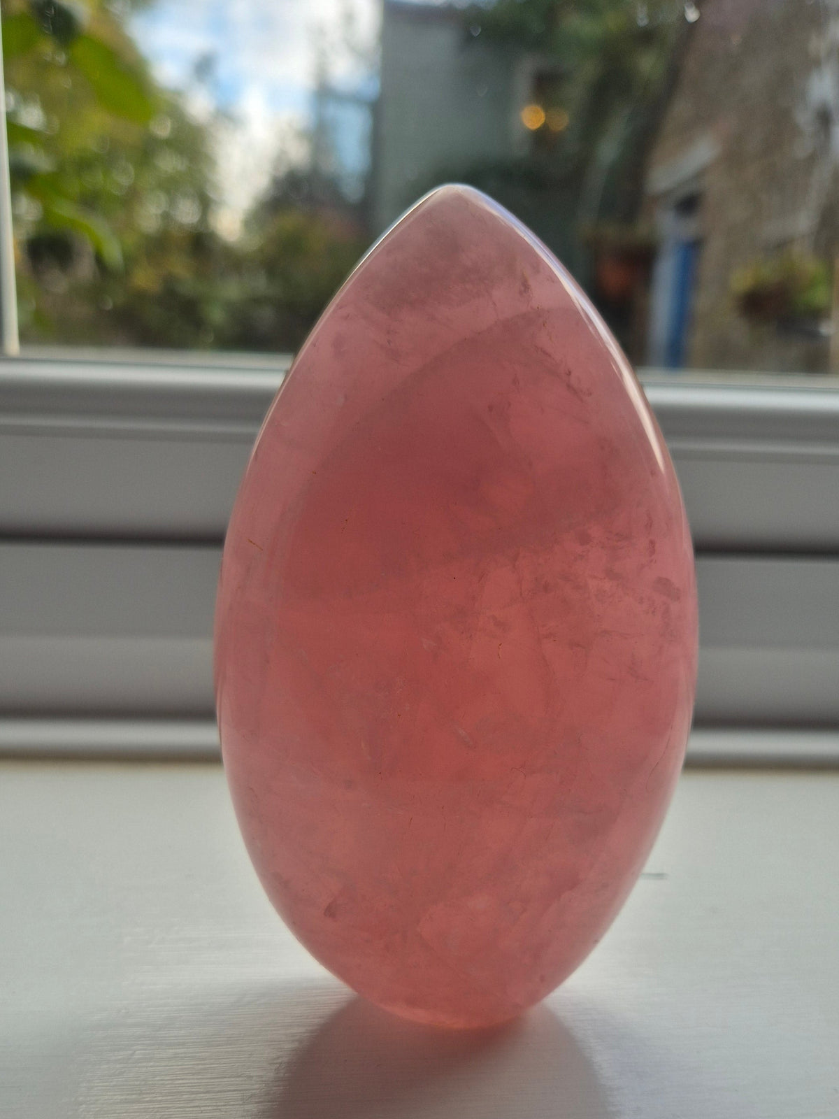High-Quality Dark Pink Rose Quartz Freeform with Rainbows (450g)